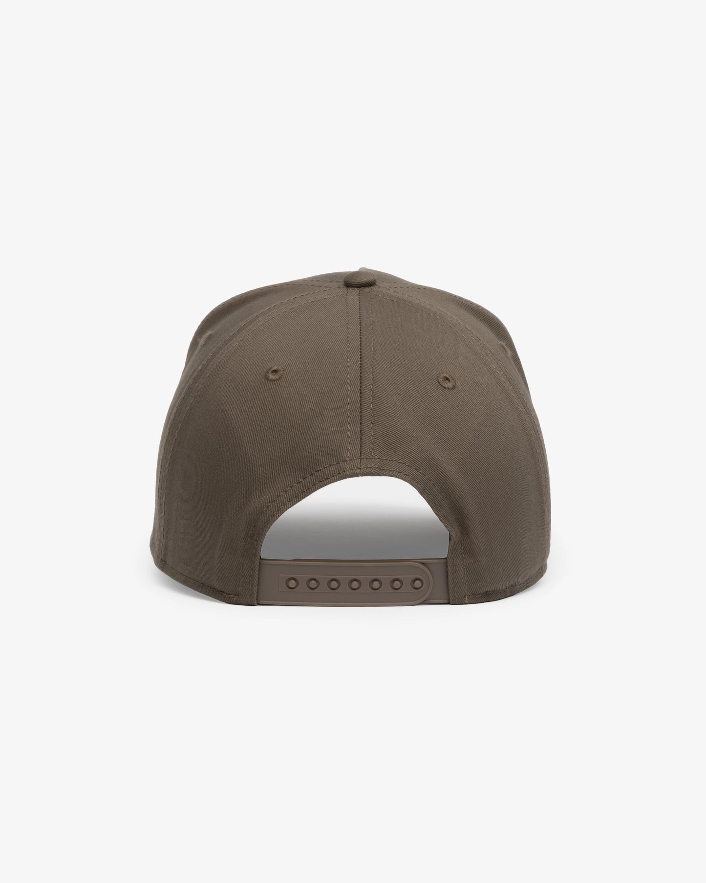 Van Libra Umber (brown) structured cap with umber colored crown and brim. Features brown embroidered text “van libra” with abstract triangle graphic on the front, “1986” and “Stay Balanced” lettering on the front, plus “VL” stitched on the side, finished with an adjustable umber snapback closure at the back.