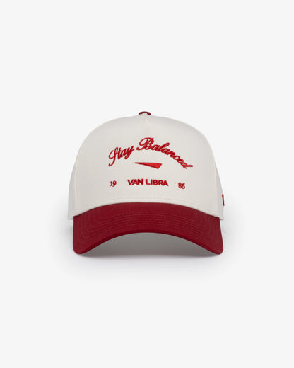 Stay Balanced Script Hat - Bone/Brick