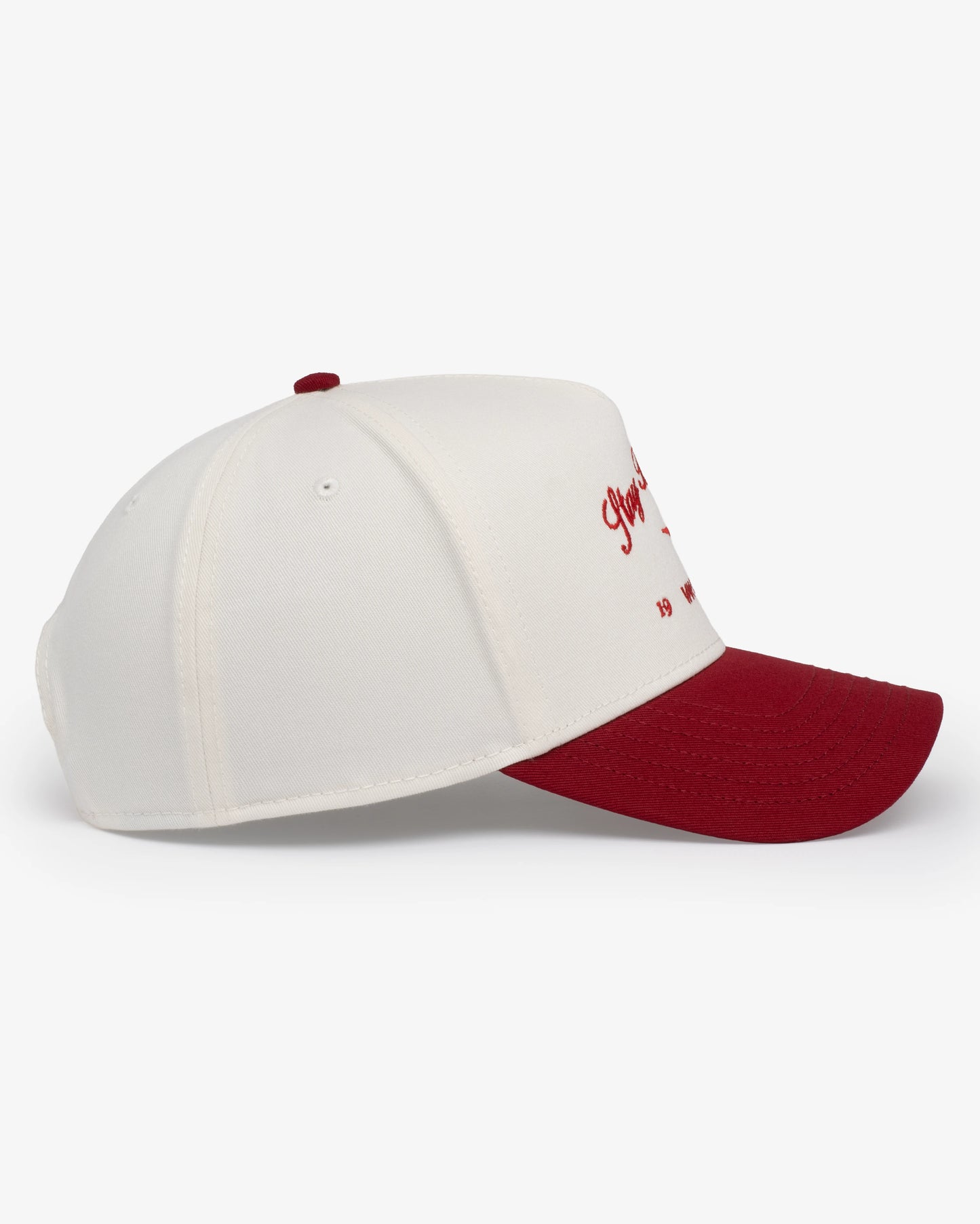 Stay Balanced Script Hat - Bone/Brick