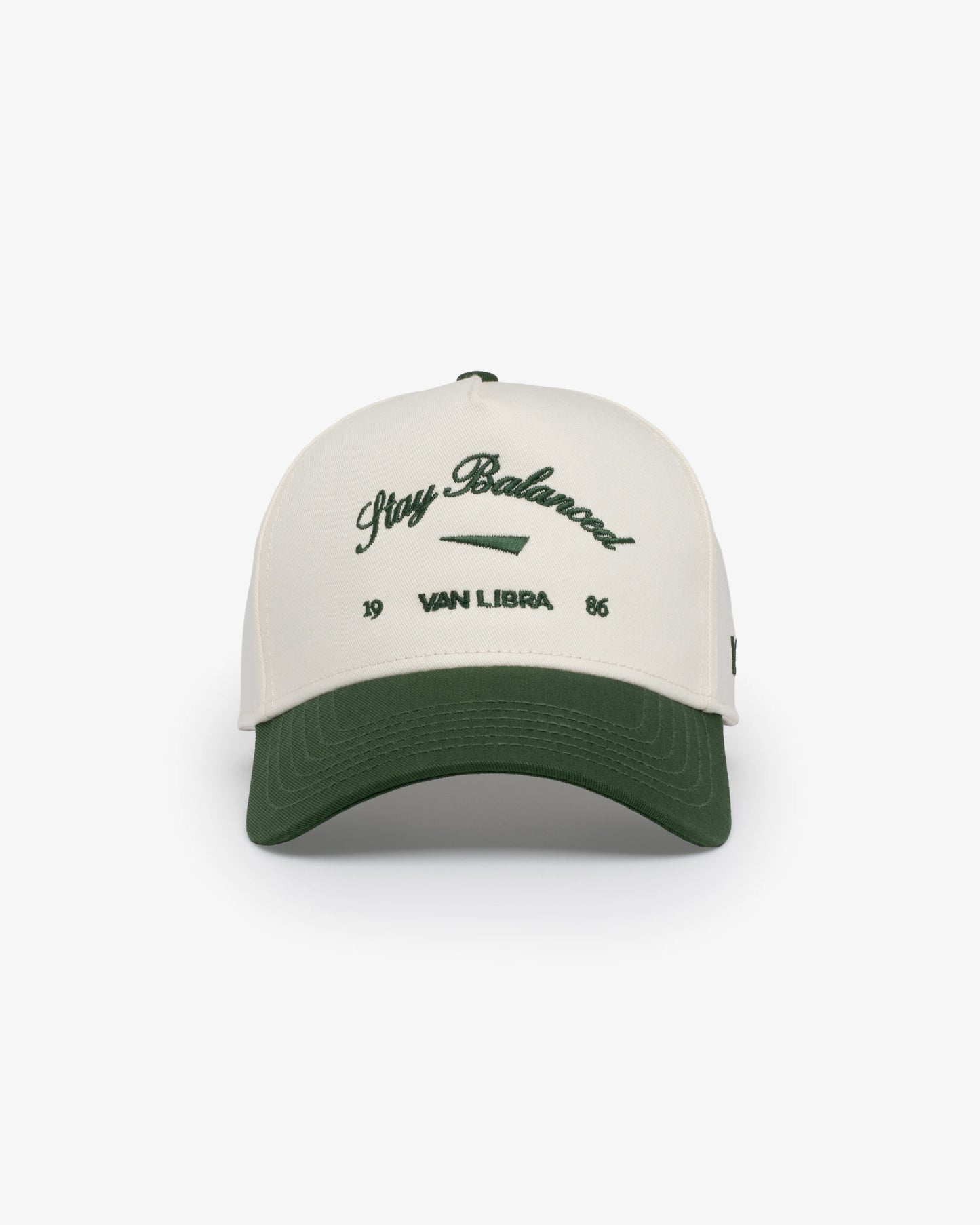 Stay Balanced Script Hat - Bone/Hunter