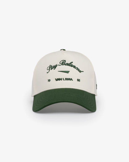 Stay Balanced Script Hat - Bone/Hunter