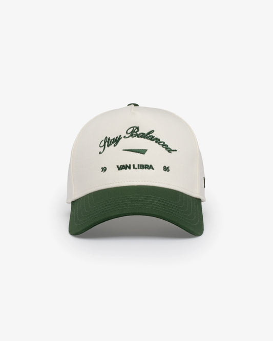 Stay Balanced Script Hat - Bone/Hunter