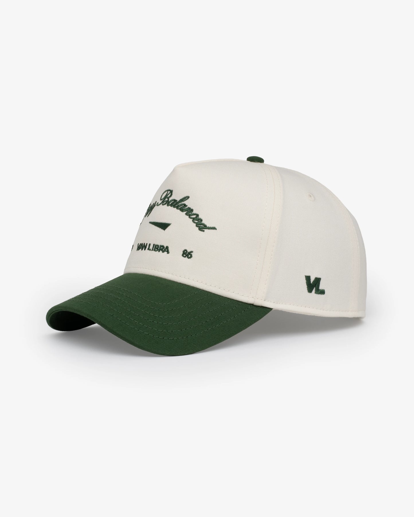 Stay Balanced Script Hat - Bone/Hunter