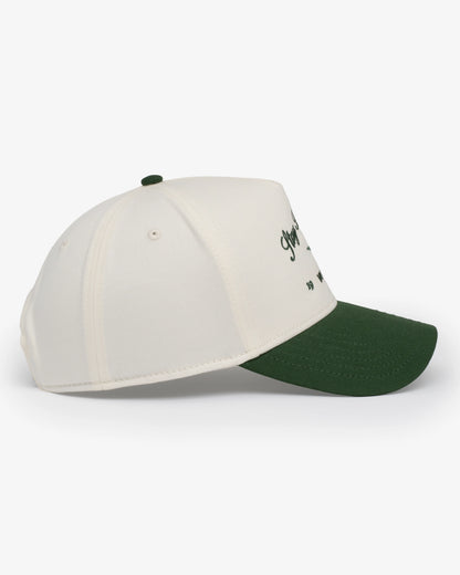 Stay Balanced Script Hat - Bone/Hunter