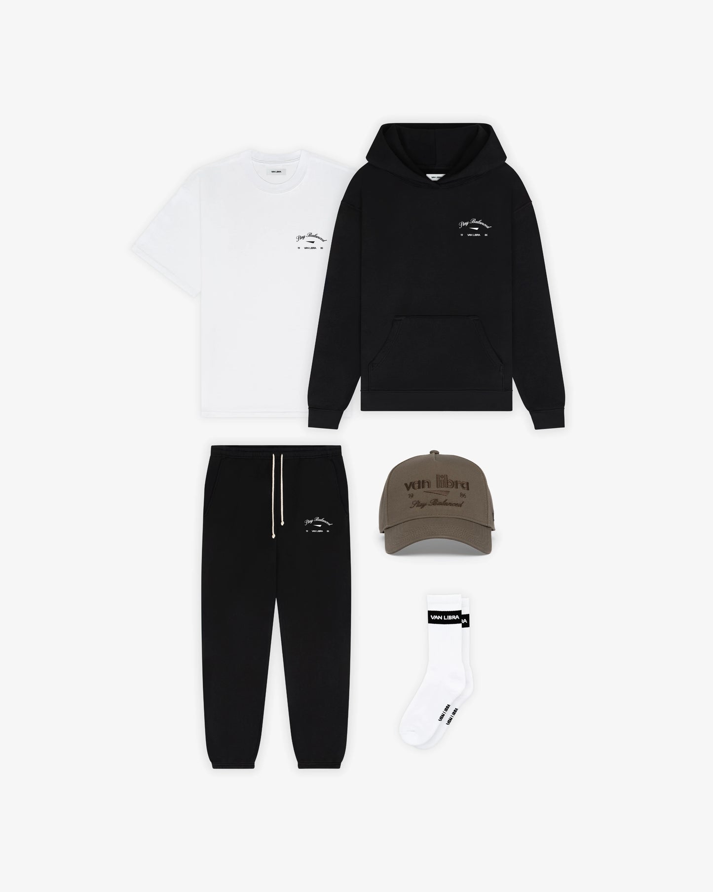 Stay Balanced Script Hoodie - Blackwood