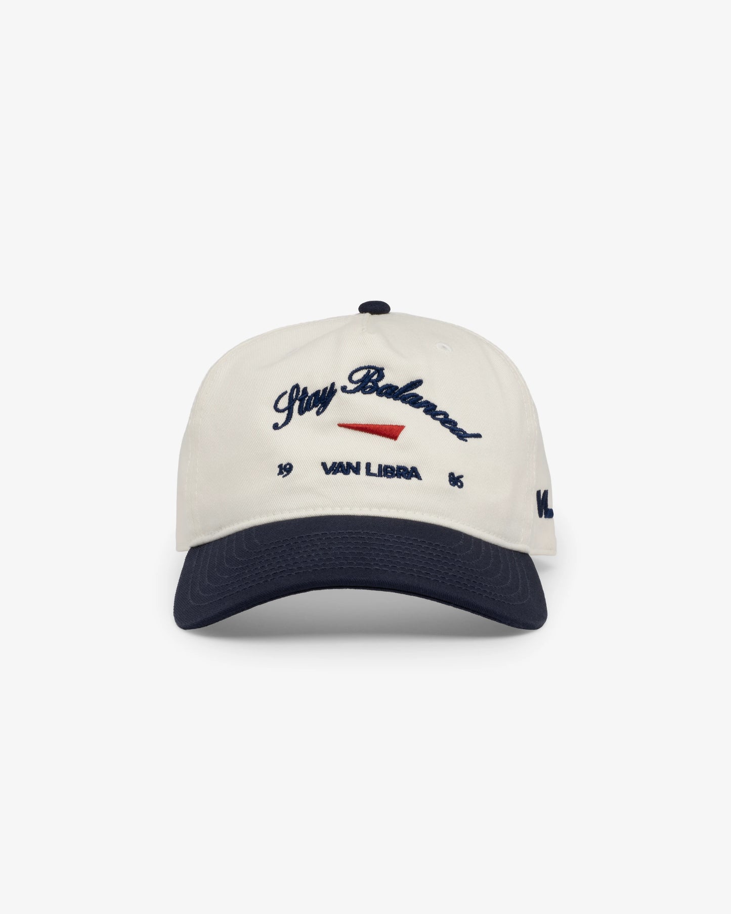 Stay Balanced Script Relaxed Hat - Bone/Navy/Cardinal