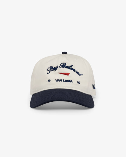 Stay Balanced Script Relaxed Hat - Bone/Navy/Cardinal