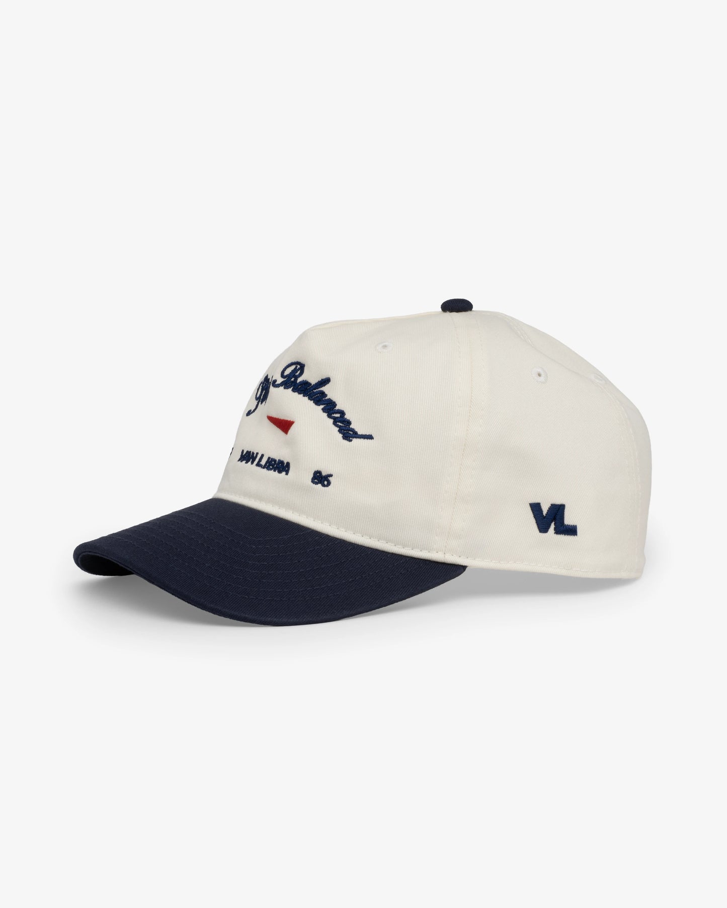 Stay Balanced Script Relaxed Hat - Bone/Navy/Cardinal