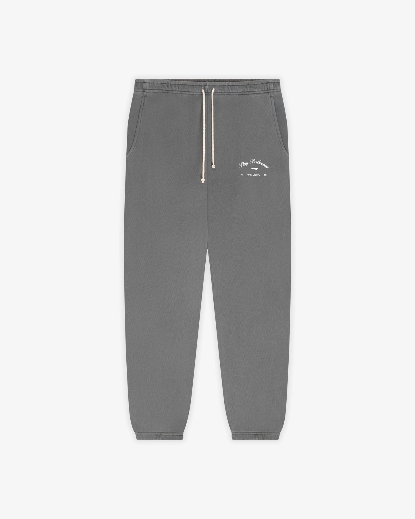 Stay Balanced Script Sweatpants - Stone Gray