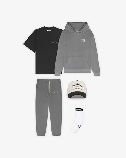 Stay Balanced Script Sweatpants - Stone Gray