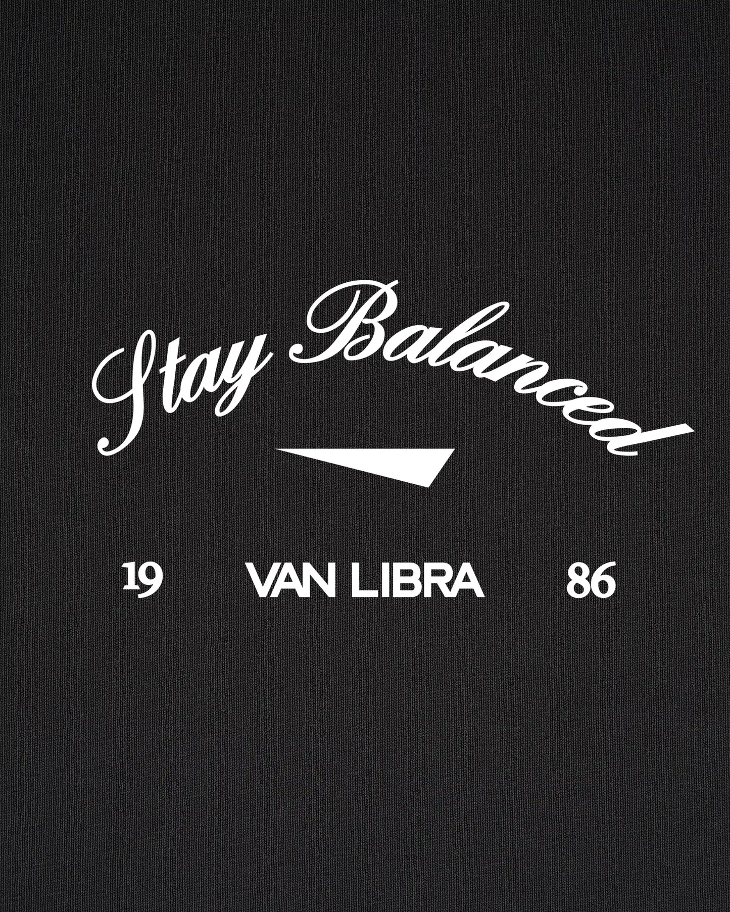 Stay Balanced Script Washed Tee - Carbon
