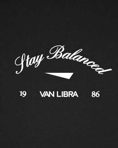 Stay Balanced Script Washed Tee - Carbon