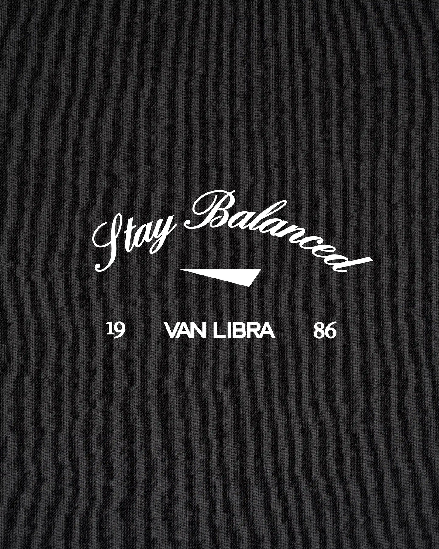 Stay Balanced Script Washed Tee - Carbon