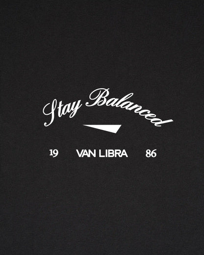 Stay Balanced Script Washed Tee - Carbon
