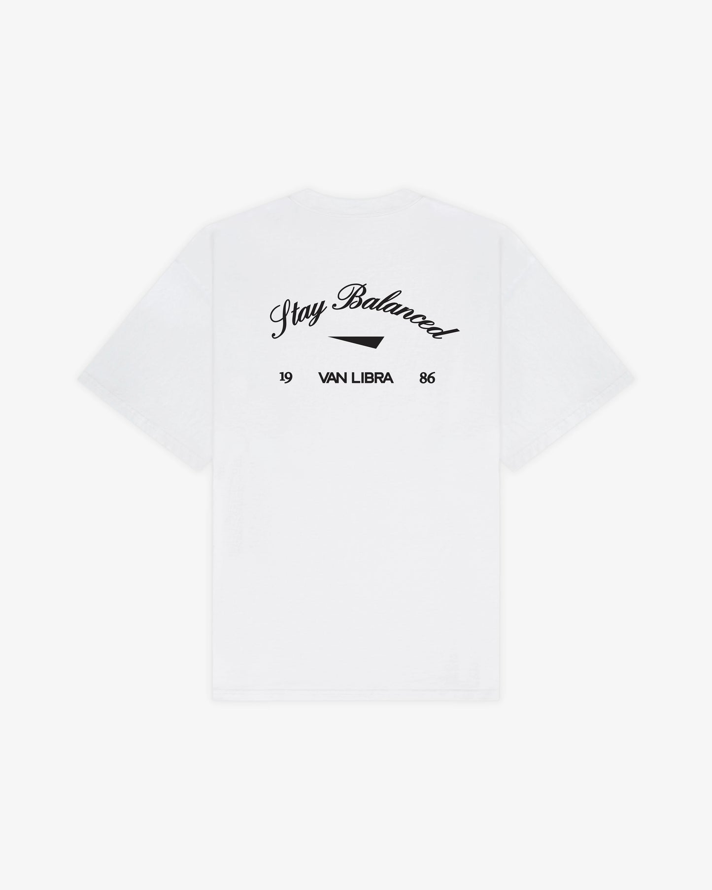 Stay Balanced Script Washed Tee - Soft White