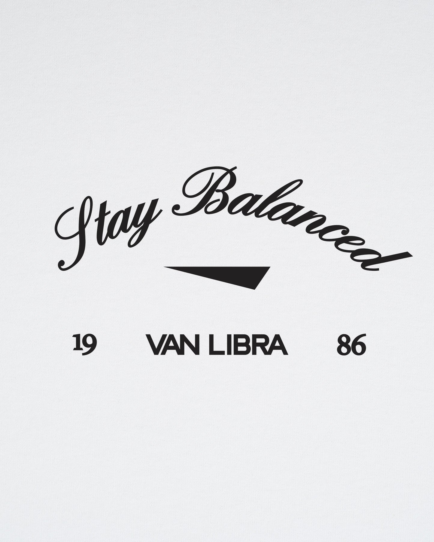 Stay Balanced Script Washed Tee - Soft White