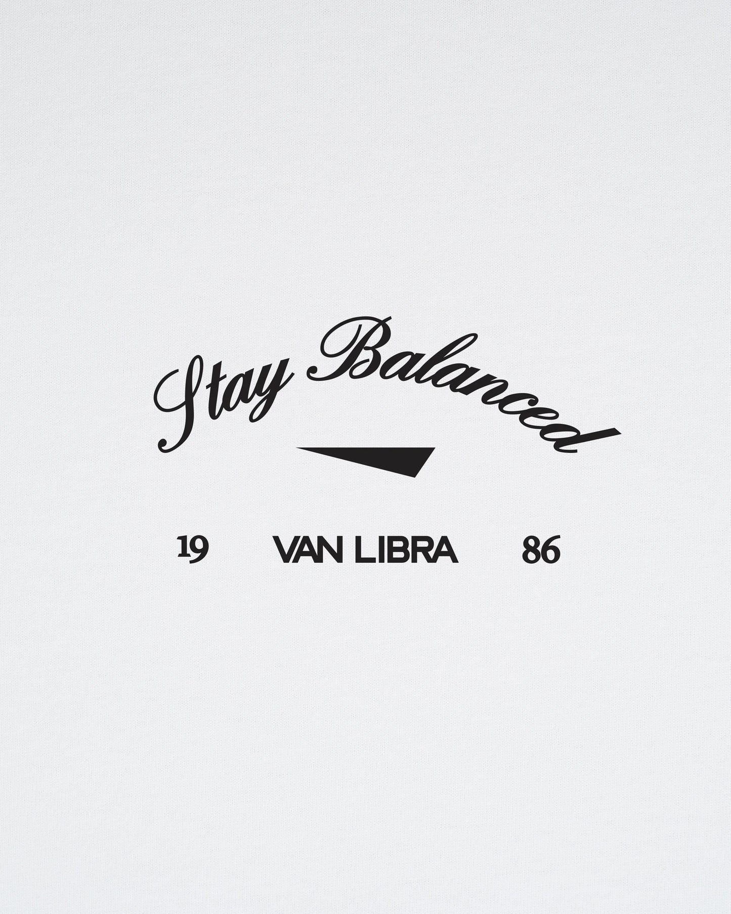 Stay Balanced Script Washed Tee - Soft White