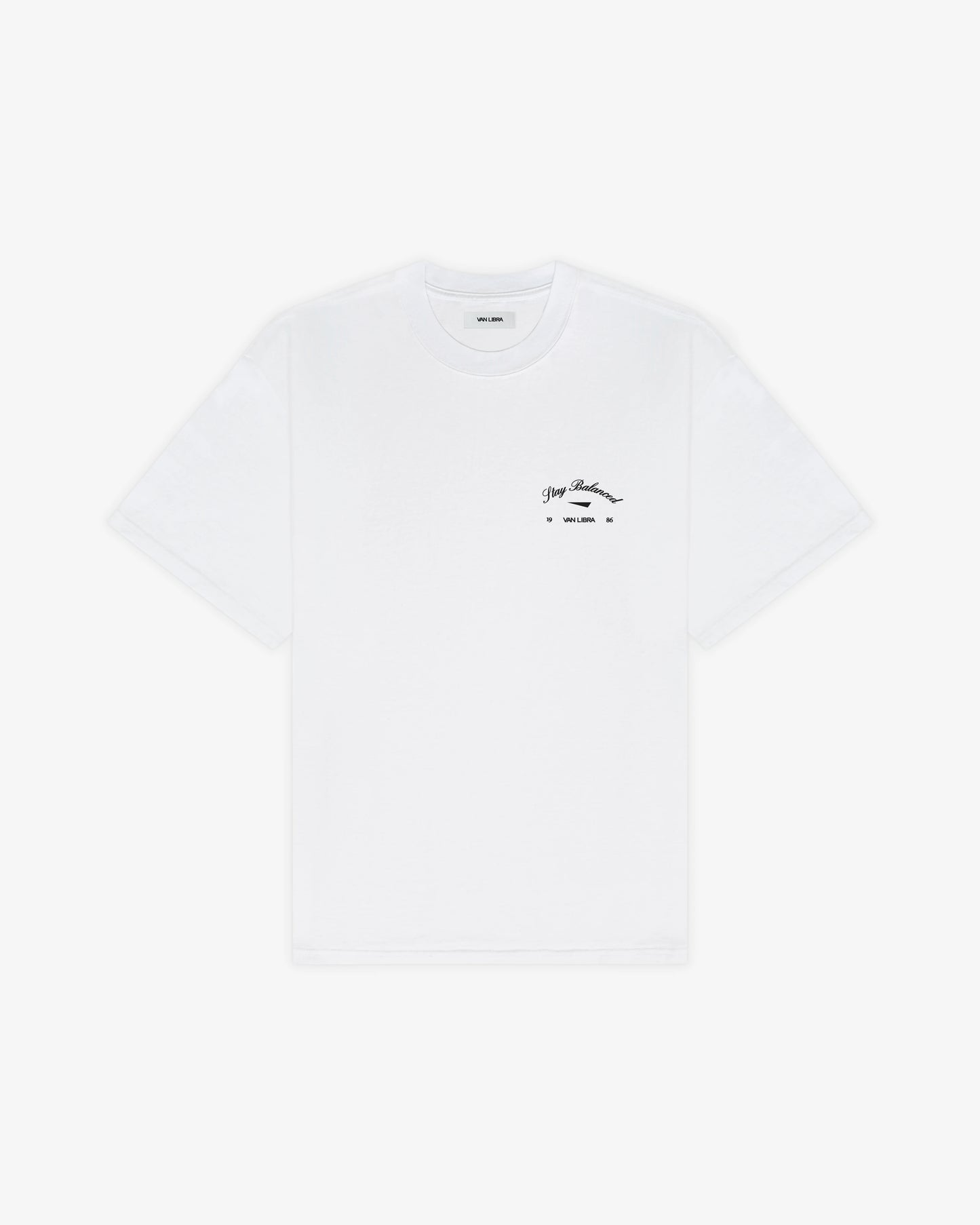 Stay Balanced Script Washed Tee - Soft White